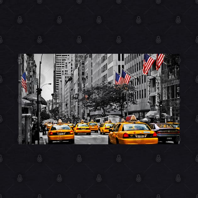 Color in 5th Ave Yellow Cabs plus Stars and Stripes by jalfc46